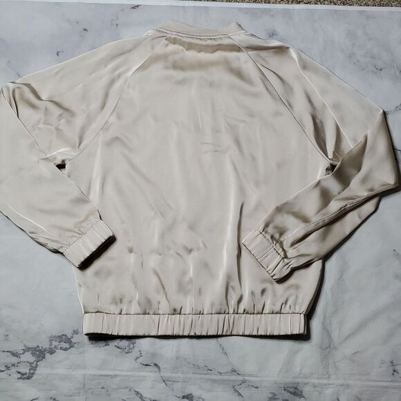 Sage The Label Cream Satin Bomber Jacket - Picture 7 of 7